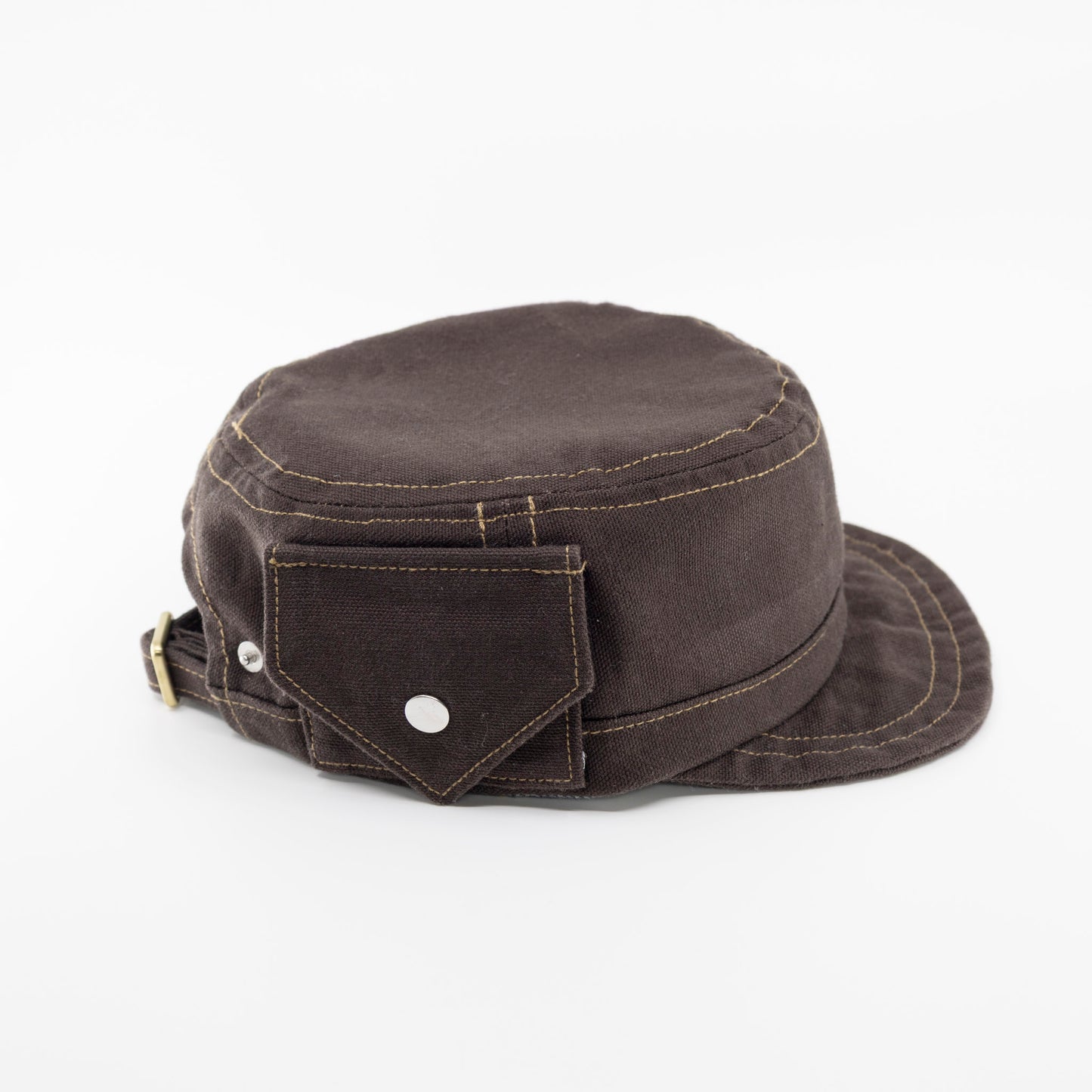 Handmade Charlie Cadet Hat Brown canvas