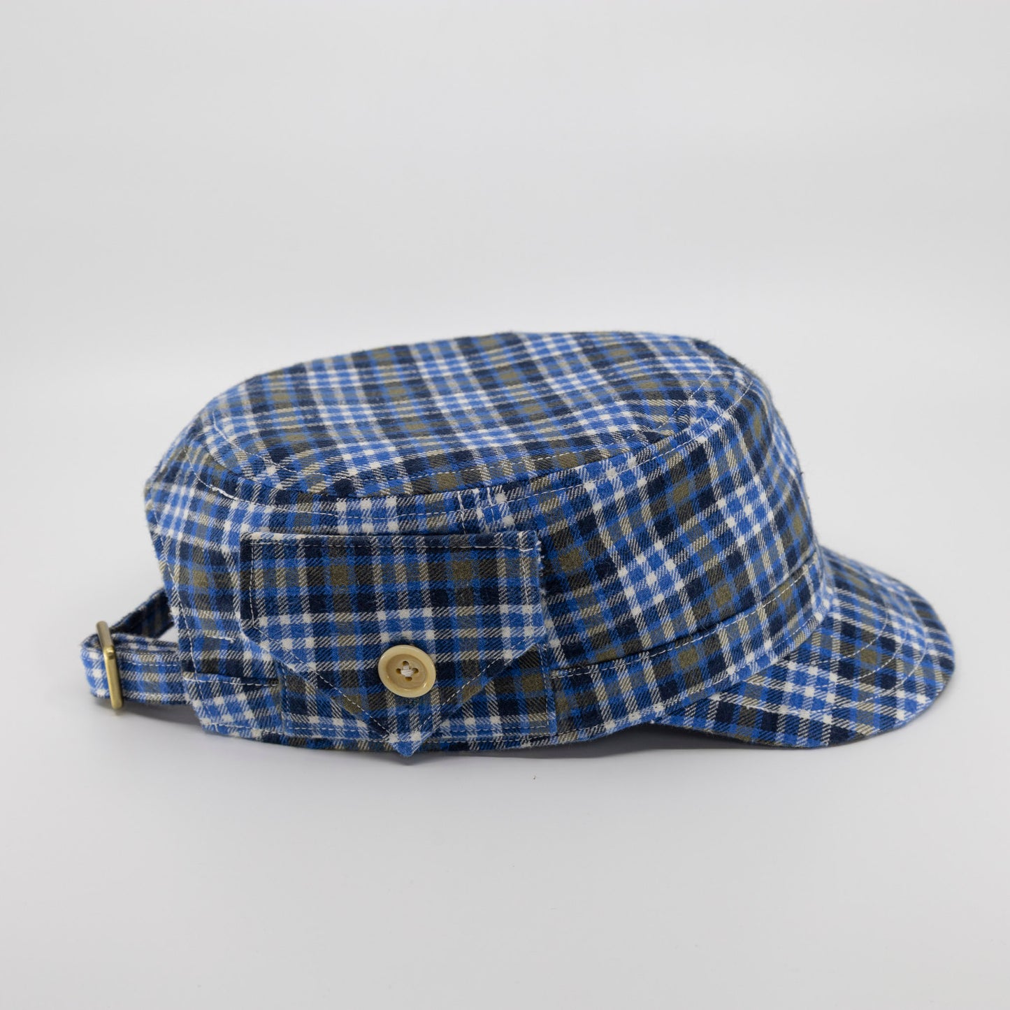 Handmade Charlie Cadet Hat - Blue Plaid