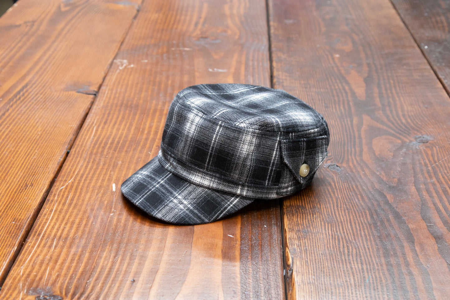 Black Flannel Cadet Hat - SAMPLE
