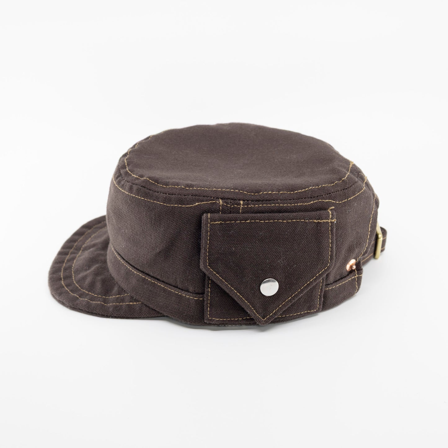 Handmade Charlie Cadet Hat Brown canvas