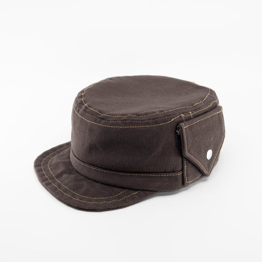 Handmade Charlie Cadet Hat Brown canvas