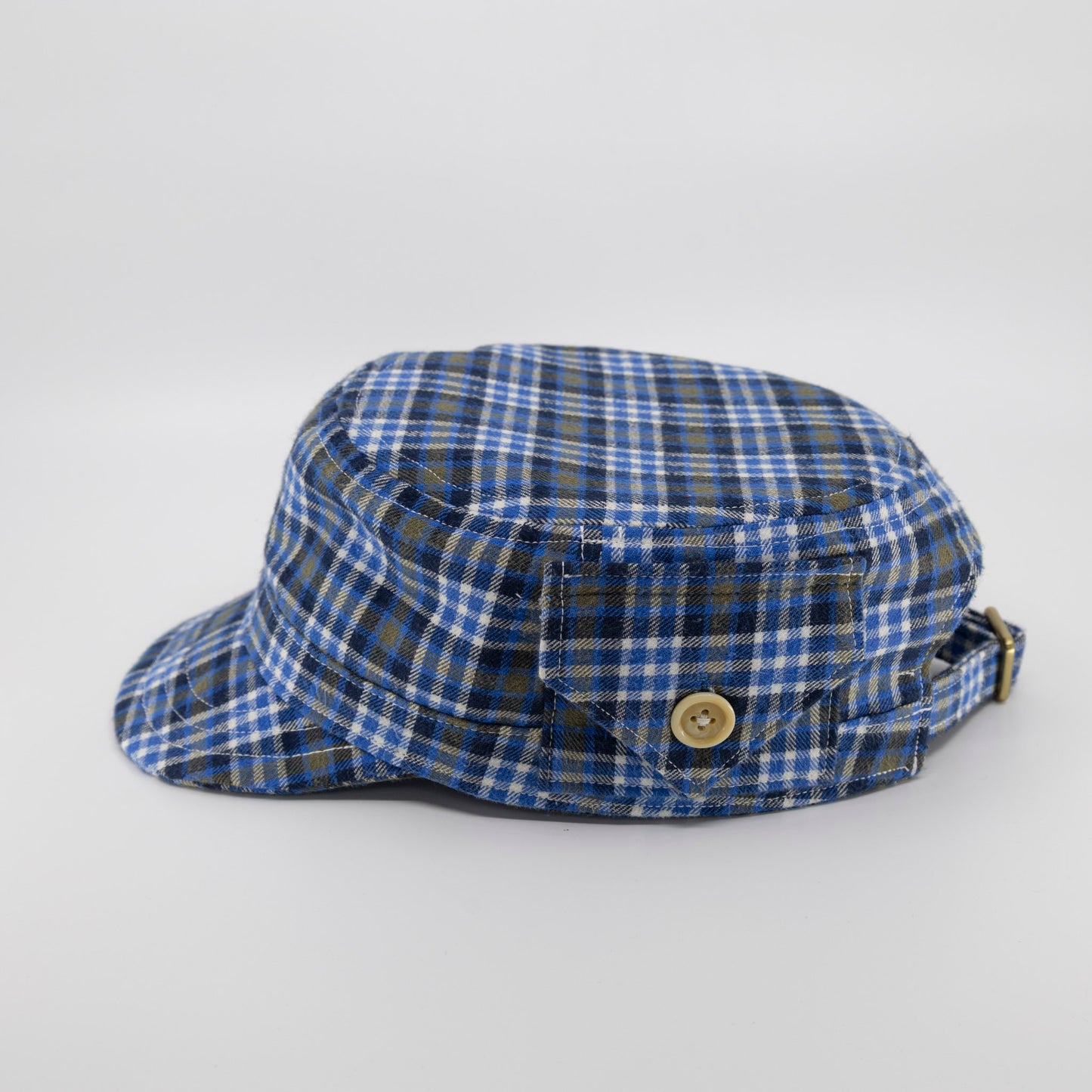 Handmade Charlie Cadet Hat - Blue Plaid