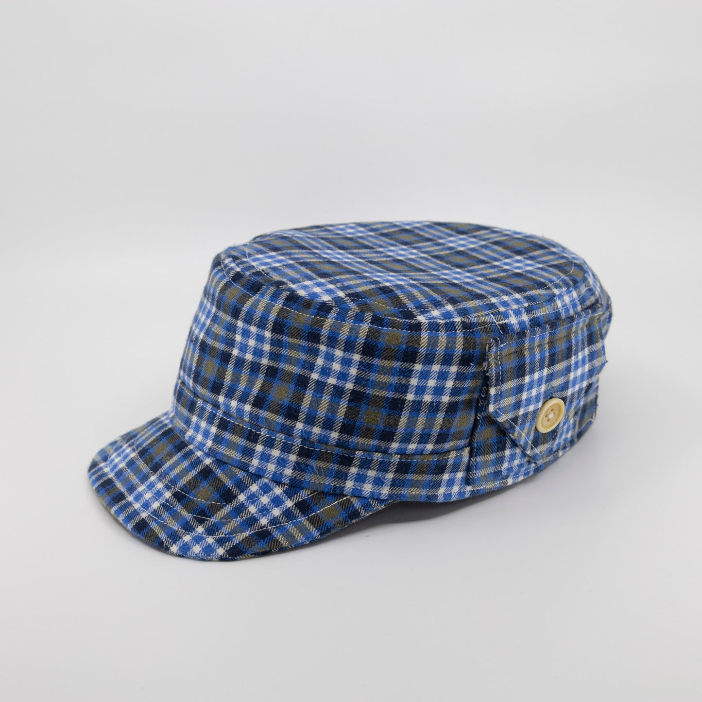 Handmade Charlie Cadet Hat - Blue Plaid