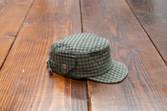 Green Gingham Cadet Hat