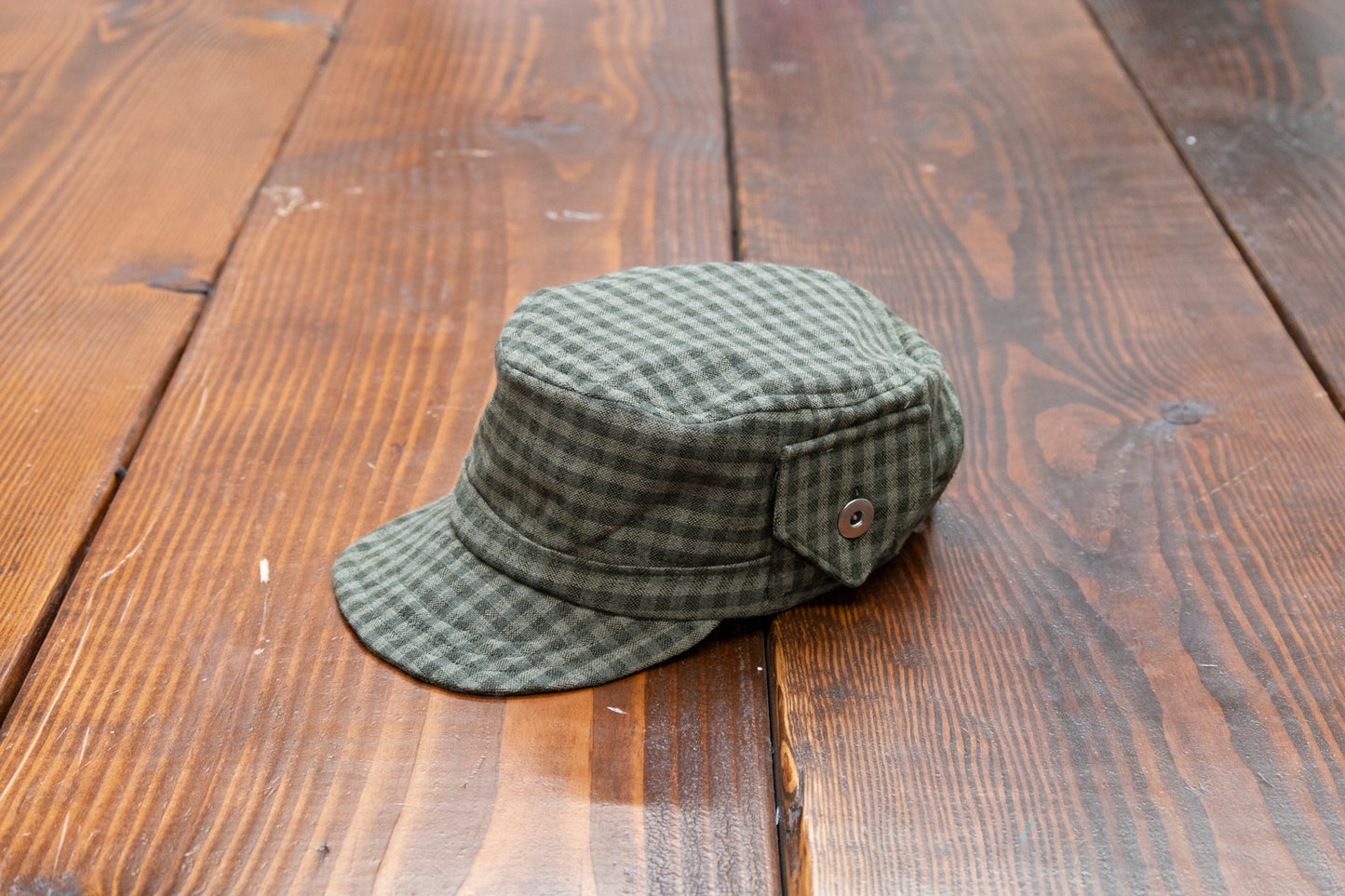 Green Gingham Cadet Hat