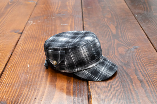 Black Flannel Cadet Hat - SAMPLE