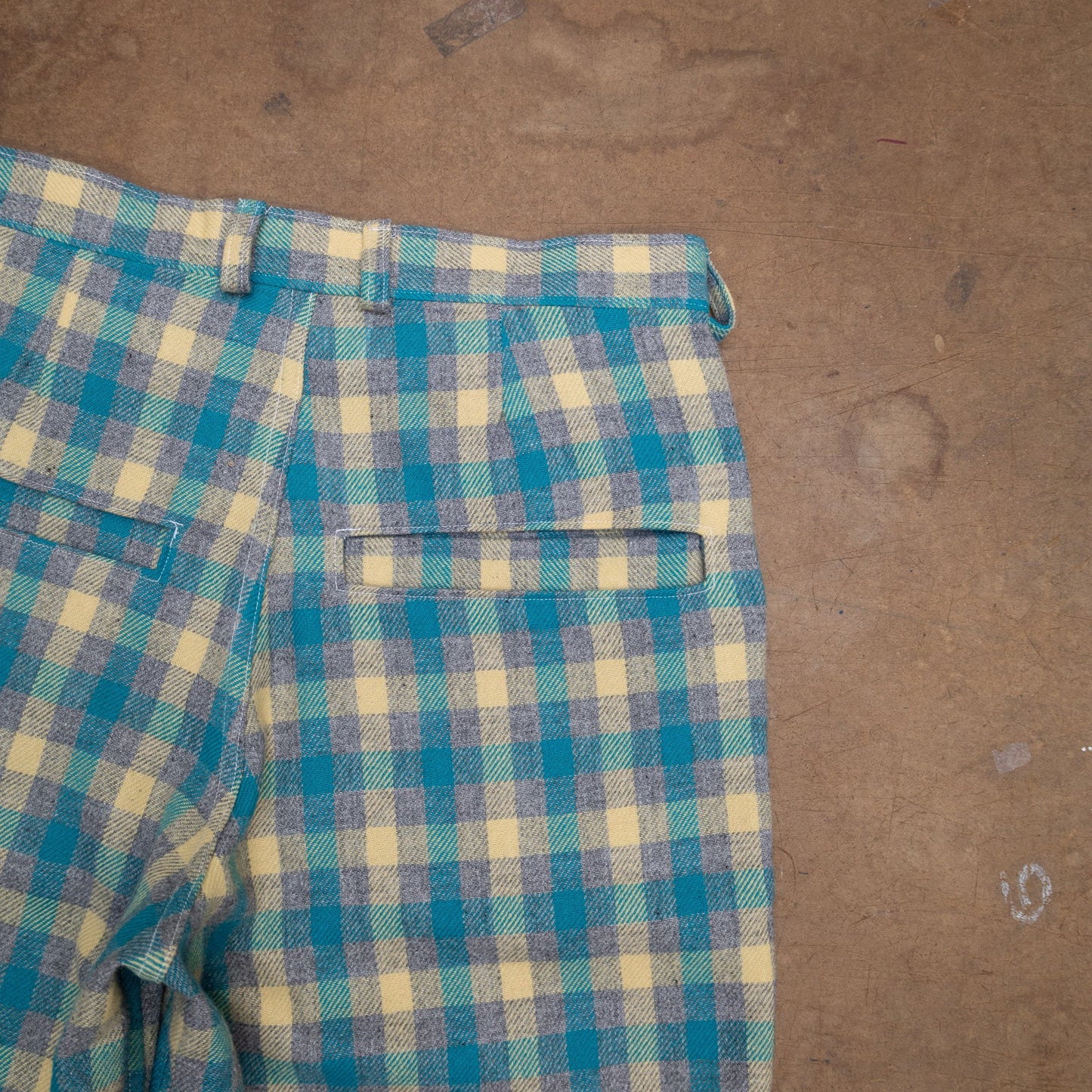 Handmade Teal Wool Shorts