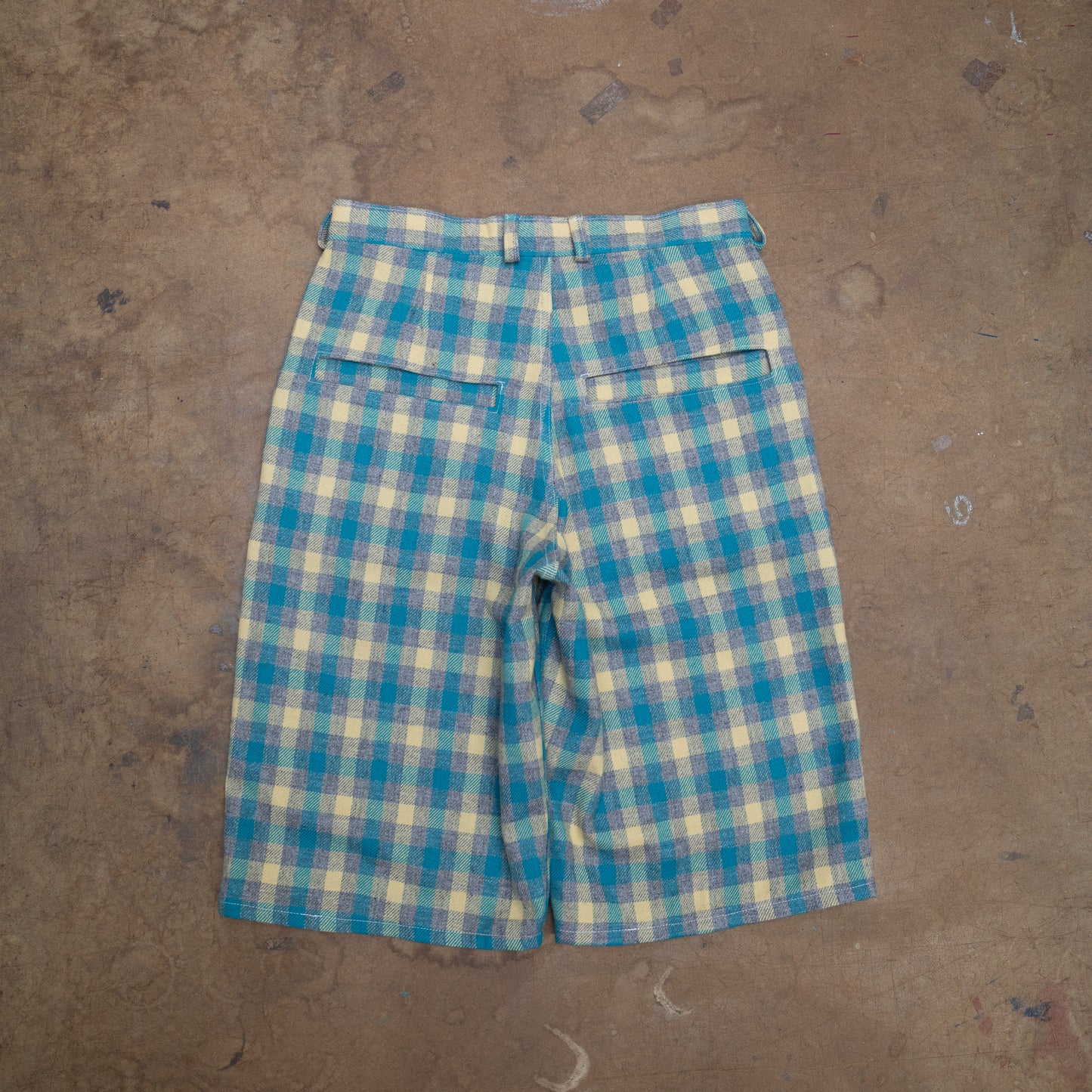 Handmade Teal Wool Shorts