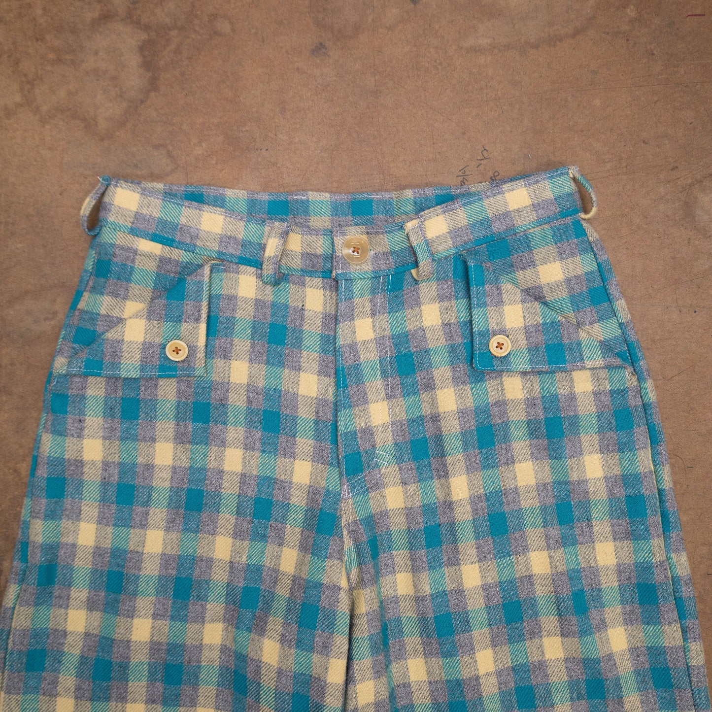 Handmade Teal Wool Shorts